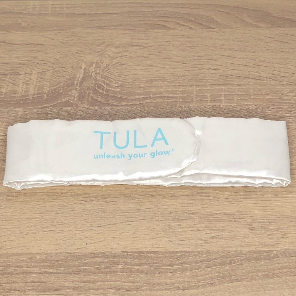 White Tula Satin Headband Velcro Wrap